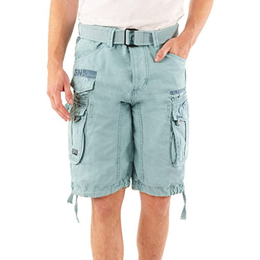 Geographical Norway Panoramique Men - Herren Bermuda Shorts Kurze Manner - Herren Sport Cargo Short Sommer - Regular Herrenshorts Chino Bermuda Shorts Fit (Himmelblau L) im Sale
